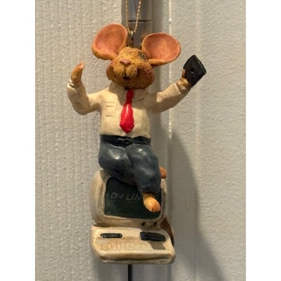 Computer Mouse Christmas Ornament Kurt Adler Hole in the Wall Gang Red Office - Picture 1 of 5